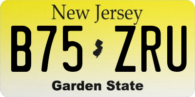 NJ license plate B75ZRU