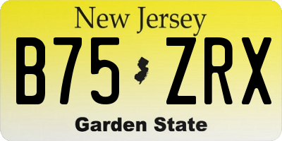 NJ license plate B75ZRX