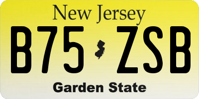 NJ license plate B75ZSB