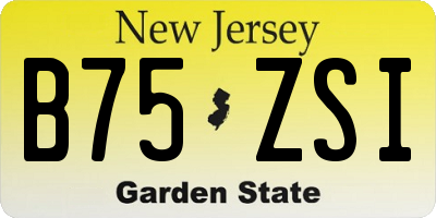 NJ license plate B75ZSI