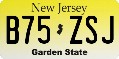 NJ license plate B75ZSJ