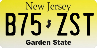 NJ license plate B75ZST