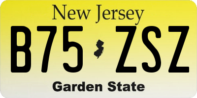 NJ license plate B75ZSZ