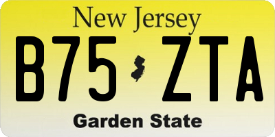 NJ license plate B75ZTA