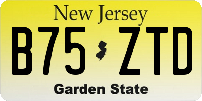 NJ license plate B75ZTD