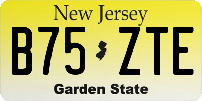 NJ license plate B75ZTE