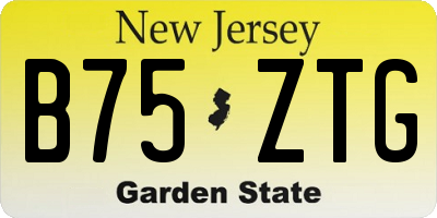 NJ license plate B75ZTG