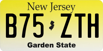 NJ license plate B75ZTH