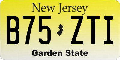 NJ license plate B75ZTI