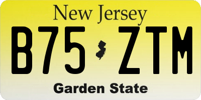 NJ license plate B75ZTM