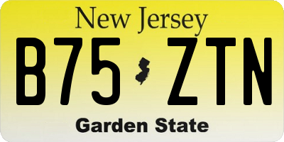 NJ license plate B75ZTN