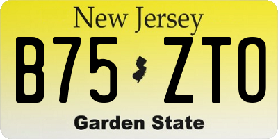NJ license plate B75ZTO