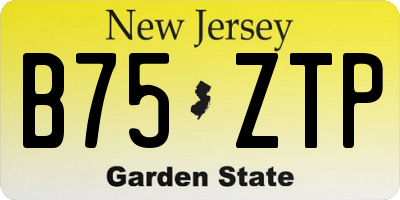 NJ license plate B75ZTP