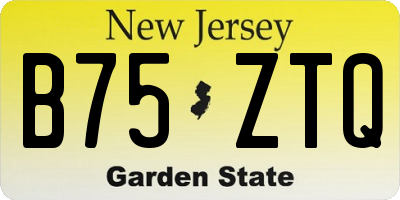NJ license plate B75ZTQ