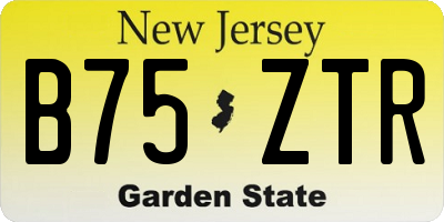 NJ license plate B75ZTR
