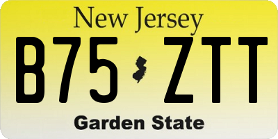 NJ license plate B75ZTT