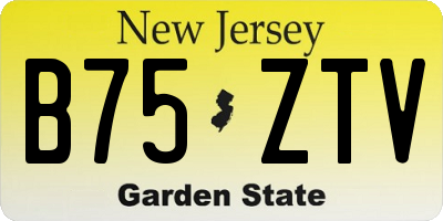NJ license plate B75ZTV