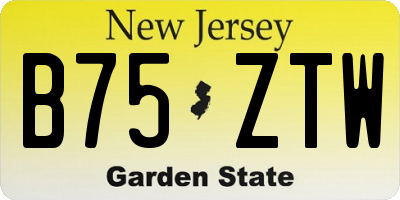 NJ license plate B75ZTW