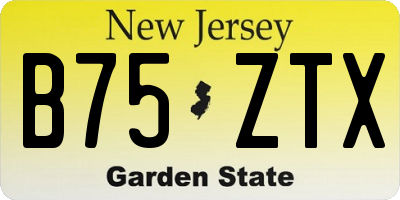 NJ license plate B75ZTX