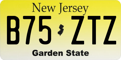 NJ license plate B75ZTZ