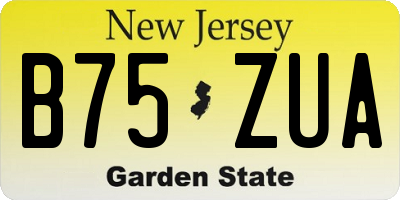 NJ license plate B75ZUA