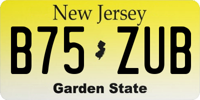 NJ license plate B75ZUB