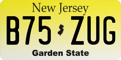 NJ license plate B75ZUG