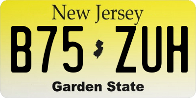 NJ license plate B75ZUH