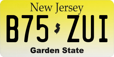 NJ license plate B75ZUI