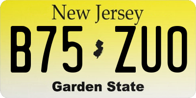 NJ license plate B75ZUO