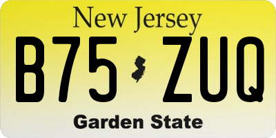 NJ license plate B75ZUQ