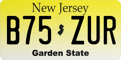 NJ license plate B75ZUR