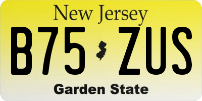 NJ license plate B75ZUS