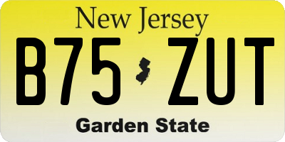 NJ license plate B75ZUT