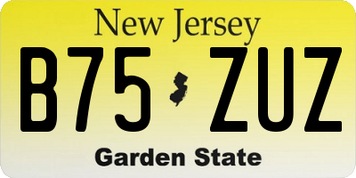 NJ license plate B75ZUZ