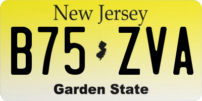 NJ license plate B75ZVA