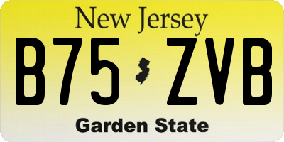 NJ license plate B75ZVB