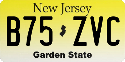NJ license plate B75ZVC