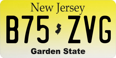 NJ license plate B75ZVG