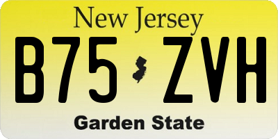 NJ license plate B75ZVH