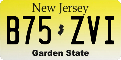 NJ license plate B75ZVI
