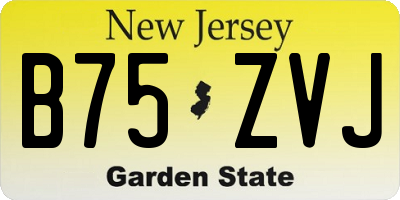 NJ license plate B75ZVJ