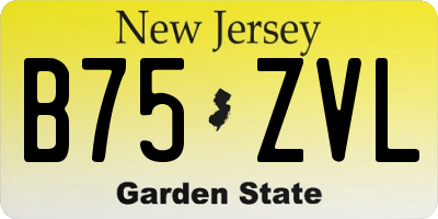 NJ license plate B75ZVL