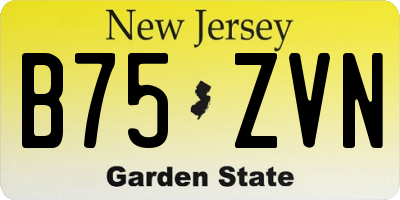 NJ license plate B75ZVN