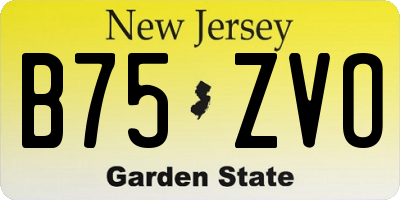 NJ license plate B75ZVO