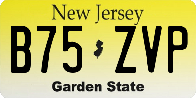 NJ license plate B75ZVP
