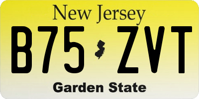 NJ license plate B75ZVT