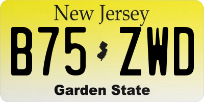 NJ license plate B75ZWD