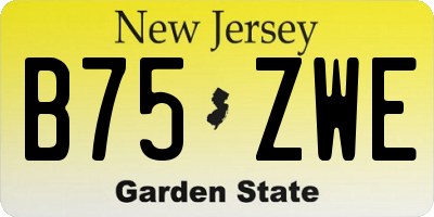 NJ license plate B75ZWE