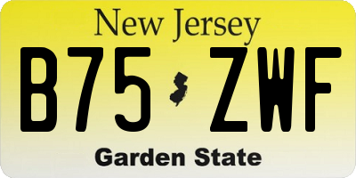 NJ license plate B75ZWF